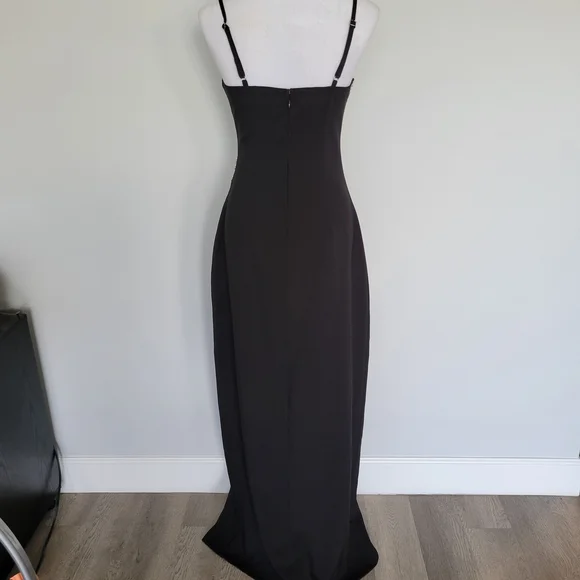 NWT Anthropologie/ Blithe LA Maxi Black Wedding Formal Embellish Dress Sz Medium - Picture 2 of 15